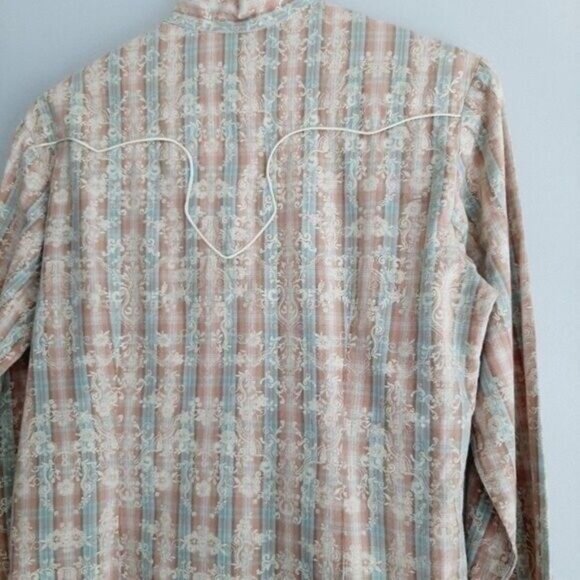PANHANDLE SLIM | Western Floral Plaid Check Button Down Shirt Women's M - Picture 6 of 8